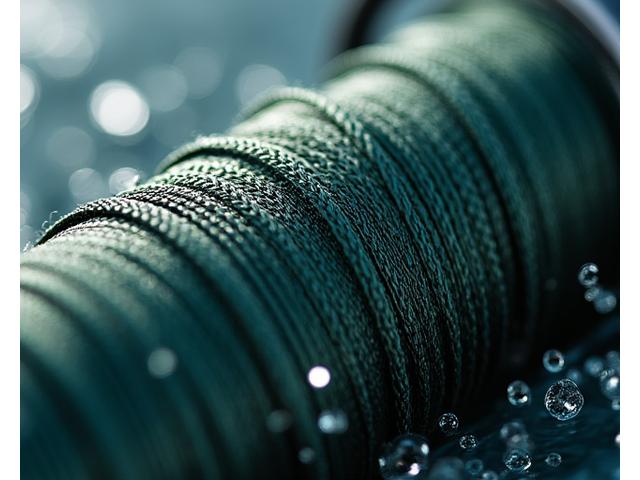 Bobina di trecciato con fili intrecciati iridescenti, simbolo di forza e sensibilità.