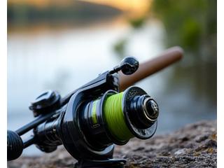 Mulinello da feeder Giada Ami con doppia bobina, montato su una canna da feeder a bordo fiume, con pasturatore in evidenza.