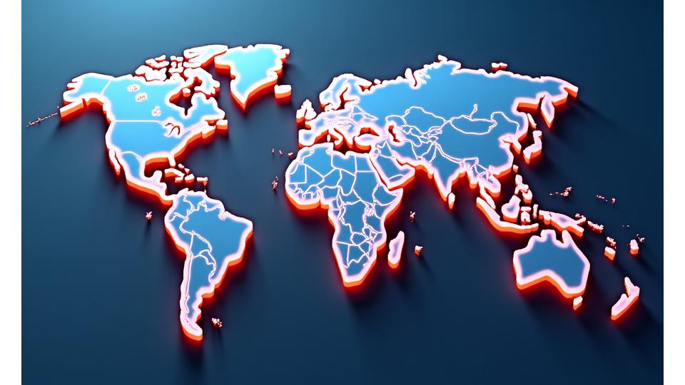 Mappa stilizzata che mostra rotte di spedizione dall'Italia verso l'Europa, evidenziando tempi di consegna rapidi.
